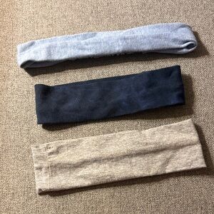 Set of Three Headbands - Gray, navy and light blue